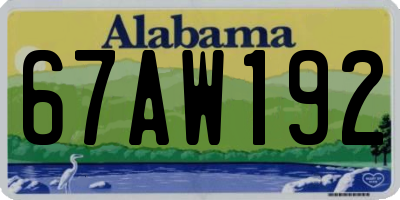 AL license plate 67AW192