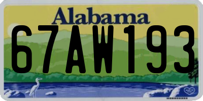 AL license plate 67AW193
