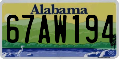 AL license plate 67AW194