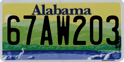 AL license plate 67AW203