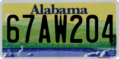AL license plate 67AW204