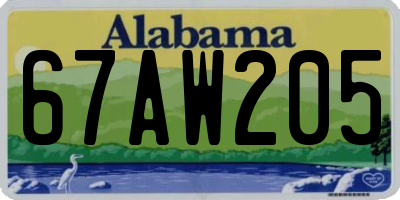 AL license plate 67AW205
