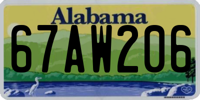 AL license plate 67AW206