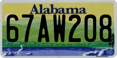 AL license plate 67AW208