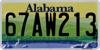 AL license plate 67AW213
