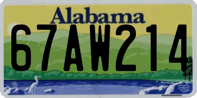 AL license plate 67AW214