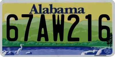 AL license plate 67AW216