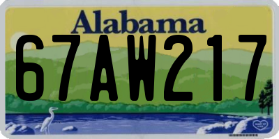 AL license plate 67AW217