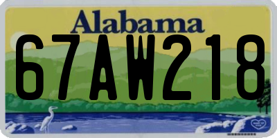 AL license plate 67AW218