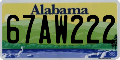 AL license plate 67AW222