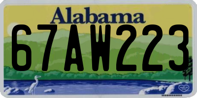 AL license plate 67AW223