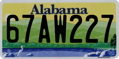 AL license plate 67AW227