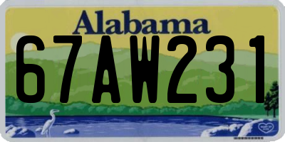 AL license plate 67AW231