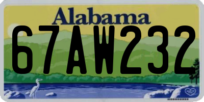 AL license plate 67AW232