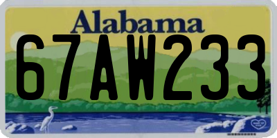 AL license plate 67AW233