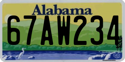 AL license plate 67AW234
