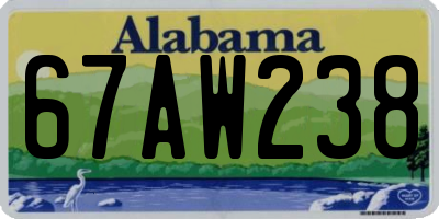 AL license plate 67AW238