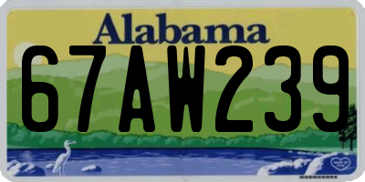AL license plate 67AW239