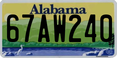 AL license plate 67AW240