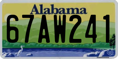 AL license plate 67AW241