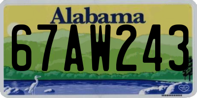 AL license plate 67AW243