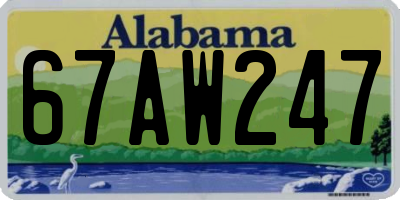 AL license plate 67AW247