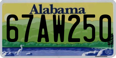 AL license plate 67AW250