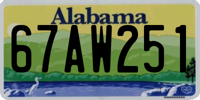 AL license plate 67AW251