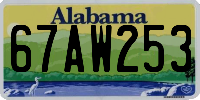AL license plate 67AW253