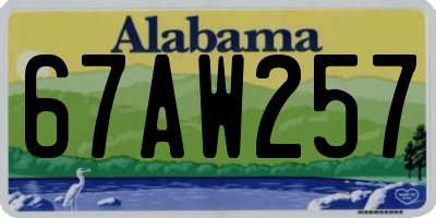 AL license plate 67AW257