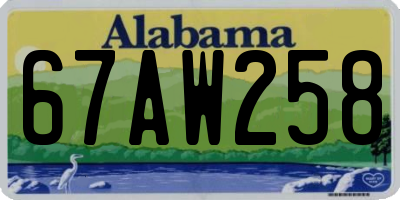 AL license plate 67AW258
