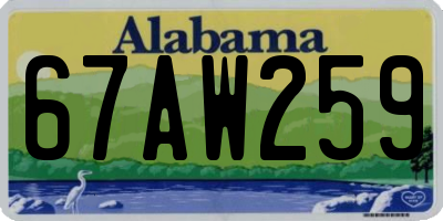 AL license plate 67AW259