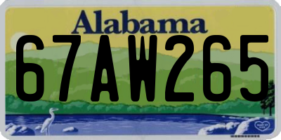 AL license plate 67AW265
