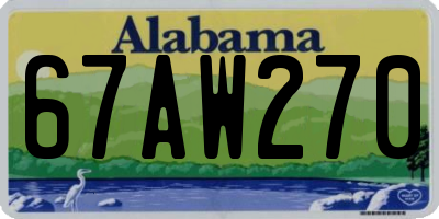 AL license plate 67AW270