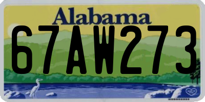 AL license plate 67AW273
