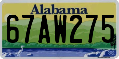 AL license plate 67AW275