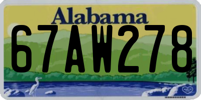AL license plate 67AW278