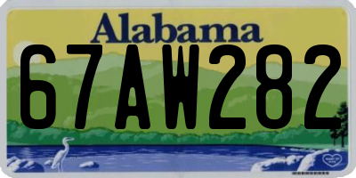AL license plate 67AW282