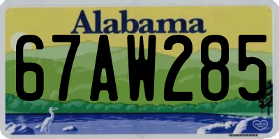 AL license plate 67AW285