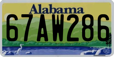 AL license plate 67AW286
