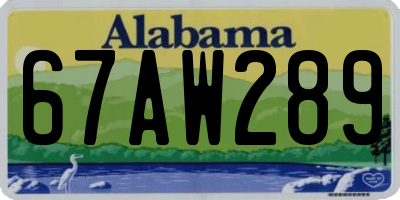 AL license plate 67AW289