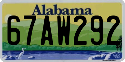 AL license plate 67AW292