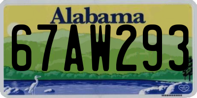 AL license plate 67AW293