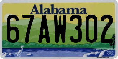 AL license plate 67AW302