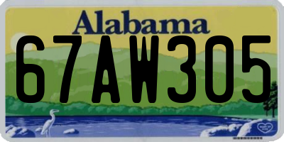 AL license plate 67AW305