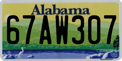 AL license plate 67AW307