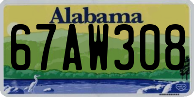 AL license plate 67AW308