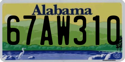 AL license plate 67AW310