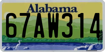 AL license plate 67AW314