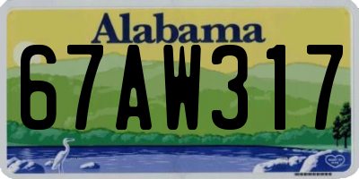 AL license plate 67AW317